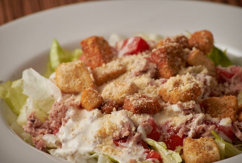 Classic Caesar salad with romaine croutons and parmesan