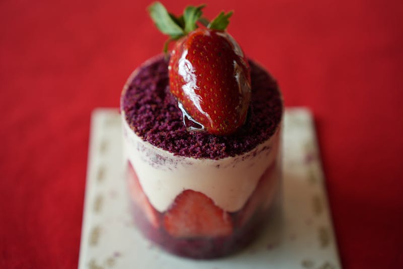 Seasonal Fruit and Cream dessert bowl fresh berries